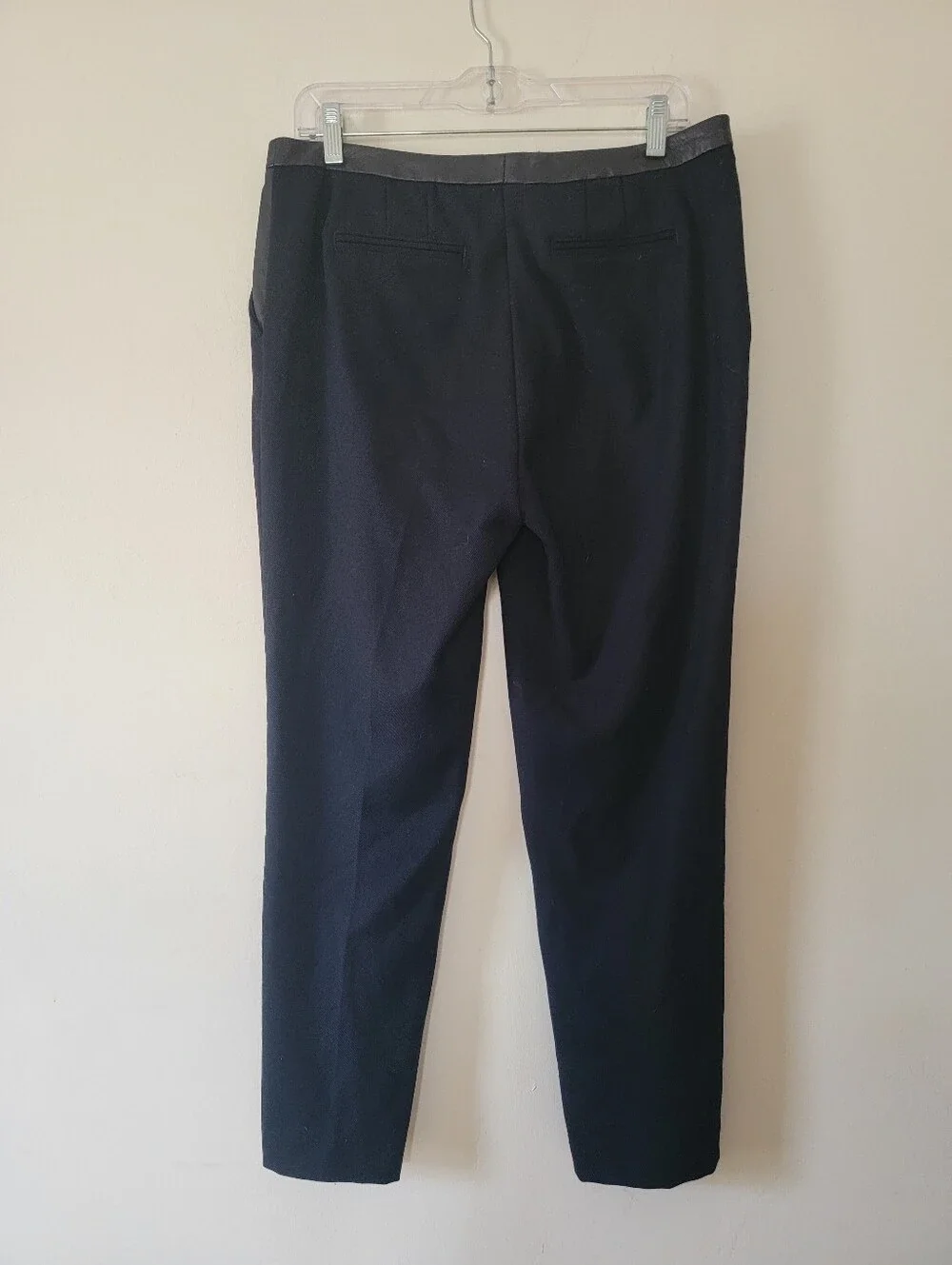 Tory Burch Wool And Leather Trim Dress Pants